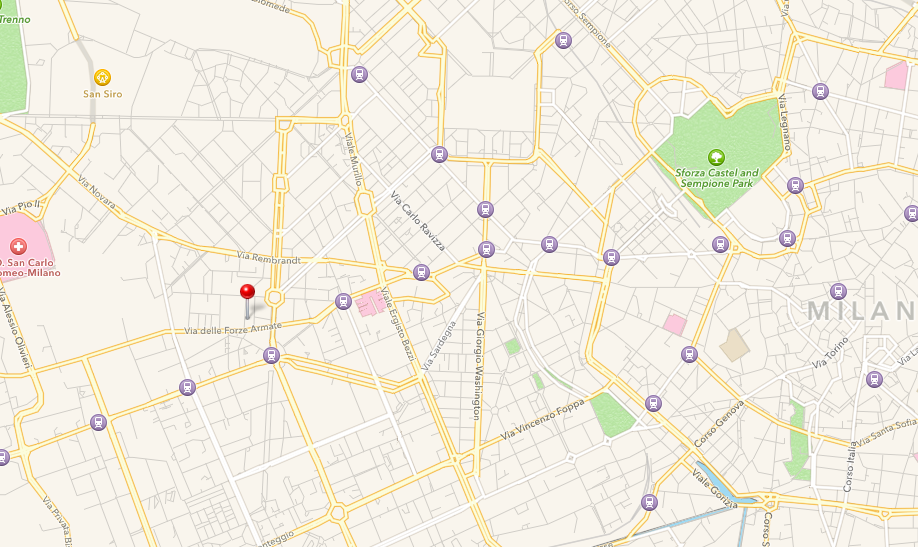 Mappa Centro Yoga Sangha Milano
